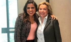 Con delegada de la oficina de Relaciones Exteriores, Lorena Pi&ntilde;&oacute;n Rivera.