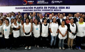 El gobernador Tony Gali refrend&oacute; su compromiso para generar  oportunidades laborales, al inaugurar la Planta Sumitomo Electric Bordnetze M&eacute;xico