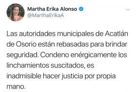 Rechaz&oacute; cualquier tipo de violencia   