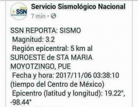 Tembl&oacute; por la madrugada